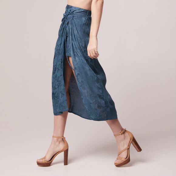 NWT B.O.G. Band of the Free Celene Layered Mini & Midi Skirt Sz. S Deep Teal - Picture 4 of 10